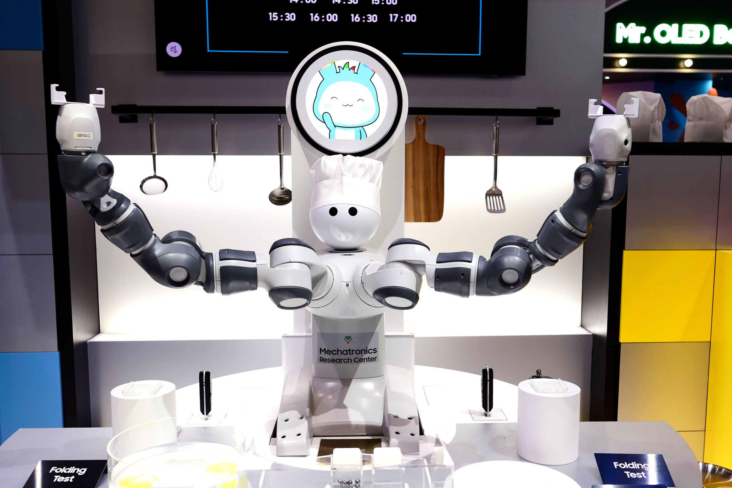 A Samsung robot has a less human-like appearance